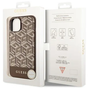 Guess GUHMP14SHGCFSEW iPhone 14 6.1" brązowy/brown hardcase GCube Stripes MagSafe - Etui i futerały do telefonów - miniaturka - grafika 8