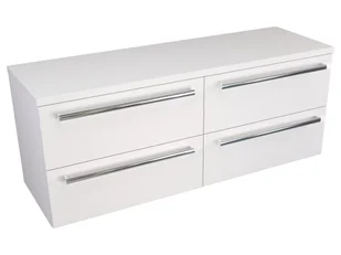 Szafka Wisząca Z Blatem ATH 120 cm S Lewa - Biały Mat - Uchwyty Chromowane - Szafki łazienkowe - miniaturka - grafika 1