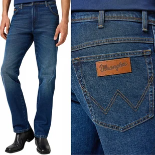 Wrangler TEXAS Black Hole KLASYCZNE SPODNIE JEANSOWE CIEMNY DżINS W38 L34 - Spodnie męskie - miniaturka - grafika 1