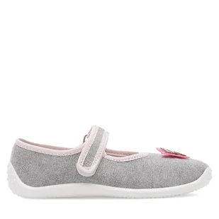 Kapcie Nelli Blu BALERINKI MOTYL IV Szary - Buty dla dziewczynek - miniaturka - grafika 1