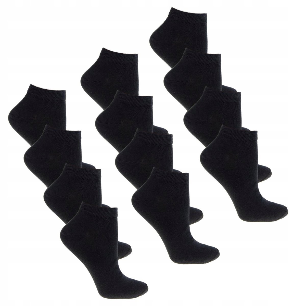 Czarne STOPKI DAMSKIE Skarpety Skarpetki 12Pak r. 38-41