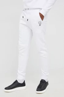 Spodnie męskie - LAGERFELD Karl Karl spodnie męskie kolor biały gładkie - grafika 1