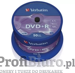 Płyty Verbatim DVD+R 4,7GB 16x - Cake Box - 50 szt.- Matt Silver - Nośniki danych - miniaturka - grafika 1