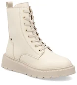 Botki damskie - Botki damskie Rieker 70401-60 skórzane zimowe ocieplane na suwak beżowe-39 - miniaturka - grafika 1