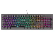 Klawiatury - Genesis, Klawiatura dla graczy podświetlana Thor 303 CZ/SK RGB mechaniczna Red Switch Hot, czarna - miniaturka - grafika 1