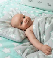 Prześcieradła dla dzieci - Prześcieradło bawełniane Mint Stars - miniaturka - grafika 1