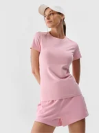 Koszulki sportowe damskie - Damski t-shirt basic 4F 4FWMM00TTSHF2255 - różowy - miniaturka - grafika 1