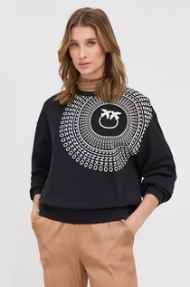 Bluzy damskie - Pinko bluza damska kolor czarny z nadrukiem - grafika 1