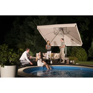 Parasol ogrodowy Litex Garden Rio 300 cm Silver / Ecru - Parasole ogrodowe - miniaturka - grafika 6