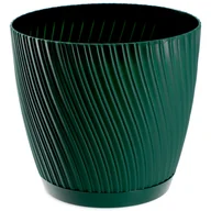 Donice - Doniczka z podstawką Tubas 15 cm, zielona - miniaturka - grafika 1