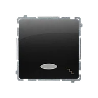 Wyłączniki światła i elektryczne - Wyłącznik schodowy BASIC z podśw. LED - czarny mat - miniaturka - grafika 1