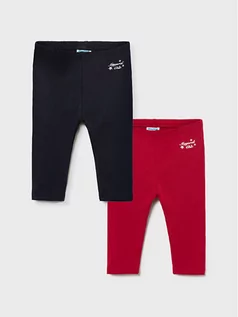Spodnie i spodenki dla dziewczynek - Mayoral Komplet 2 par legginsów 702 Kolorowy Slim Fit - grafika 1