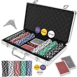 Poker Zestaw do Pokera 300 Żetonów Texas Walizka - Zestawy do pokera - miniaturka - grafika 1