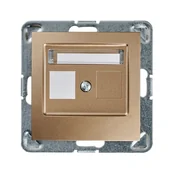 Klawisze i ramki - Ospel Plakietka pojedynczego gniazda teleinformatycznego IMPRESJA Złoty GPK-1Y/p/28 - miniaturka - grafika 1