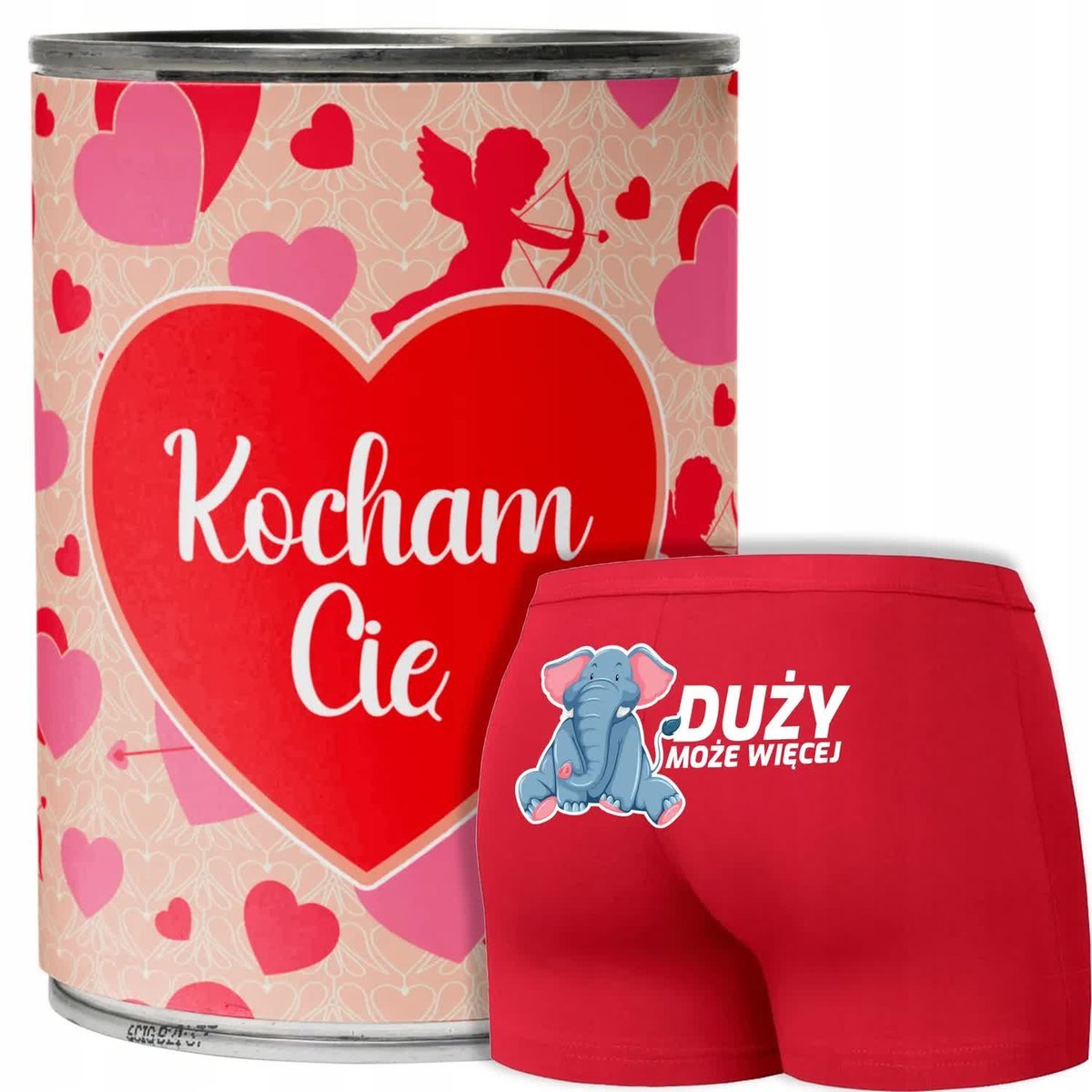 Śmieszne BOKSERKI Prezent na WALENTYNKI DUŻY MOŻE WIĘCEJ + PUSZKA - L
