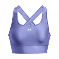 Bielizna sportowa damska - Biustonosz treningowy UNDER ARMOUR Crossback Longline - fioletowy - miniaturka - grafika 1