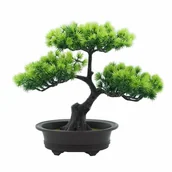 Sztuczne kwiaty - Sztuczne drzewko bonsai zielone iglaste mini sosna - miniaturka - grafika 1