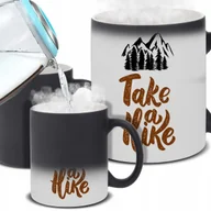 Kubki - Kubek Magiczny Czarny TAKE A HIKE Zmieniający Kolor HIT Zabawne Wzory - miniaturka - grafika 1