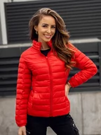 Kurtki damskie - Czerwona pikowana kurtka damska przejściowa Denley 5M706 - miniaturka - grafika 1