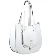 Torebki damskie - VEZZE skórzana torebka shopper włoska biała - miniaturka - grafika 1