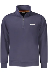 BLUZA MĘSKA NAPAPIJRI Z ZAPINKIEM, NIEBIESKA - Bluzy męskie - miniaturka - grafika 1