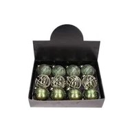 Bombki - Bombka szklana 8 cm 3 wzory zielona 1 szt. - miniaturka - grafika 1