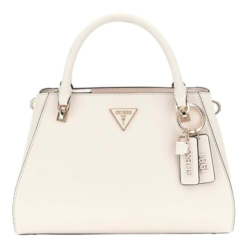 GUESS Women Noelle Luxury Satchel Hand Bag, Bone