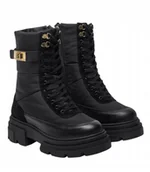 Botki damskie - TOMMY HILFIGER CZARNE BOTKI Z PREZENTACYJNĄ KLAMRĄ NA PLATFORMIE 38 I_A - miniaturka - grafika 1