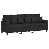 Sofy i kanapy - Sofa 3-osobowa czarna 198x77x80 cm - miniaturka - grafika 1