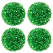 Sztuczne kwiaty - vidaXL Sztuczne kule bukszpanowe z diodami LED 4 szt. Zielone 12 cm - miniaturka - grafika 1