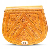 Torebki damskie - Torebka Damska Listonoszka Na Ramię Skóra Naturalna Z Maroko Tłoczone Wzory - miniaturka - grafika 1