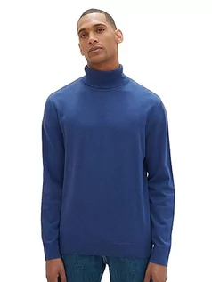 Swetry męskie - TOM TAILOR sweter męski, 32618 - Hockey Blue Dark Melange, XL - grafika 1