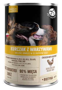 PETREPUBLIC Kawałki z kurczakiem i warzywami w sosie puszka dla psów 1250g - Mokra karma dla psów - miniaturka - grafika 1