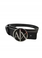 Paski - ARMANI EXCHANGE Pasek damski czarny r 85 - miniaturka - grafika 1