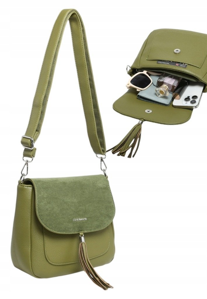 Stylowa Listonoszka Chwost Torebka Damska Zielona LUIGISANTO HS6620 Green