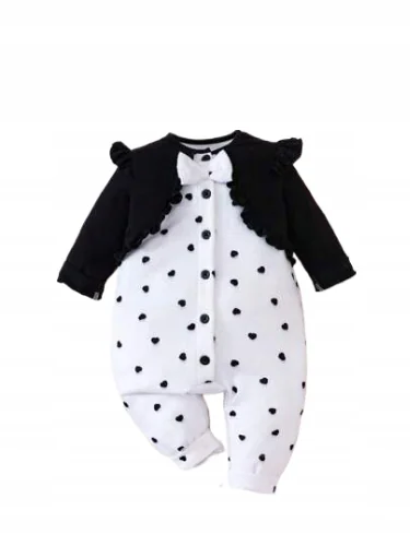 SHEIN BIAŁE RAMPERSY DZIECIĘCE W KROPKI 86 CM ŁKI