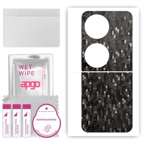 folia naklejka skórka strukturalna na TYŁ do Huawei Pocket 2 - Carbon Pixel Czarny - apgo SKINS