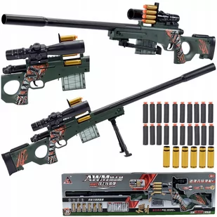 KARABIN PISTOLET SNAJPERKA SNAJPER STRZAŁKI ŁUSKI - Zabawki militarne - miniaturka - grafika 1