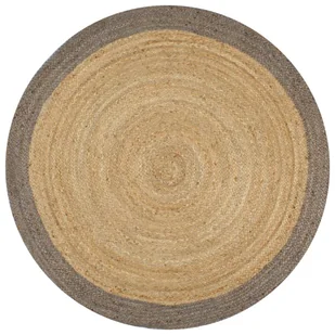 vidaXL Ręcznie wykonany dywanik, juta, szara krawędź, 120 cm - Dywany - miniaturka - grafika 6