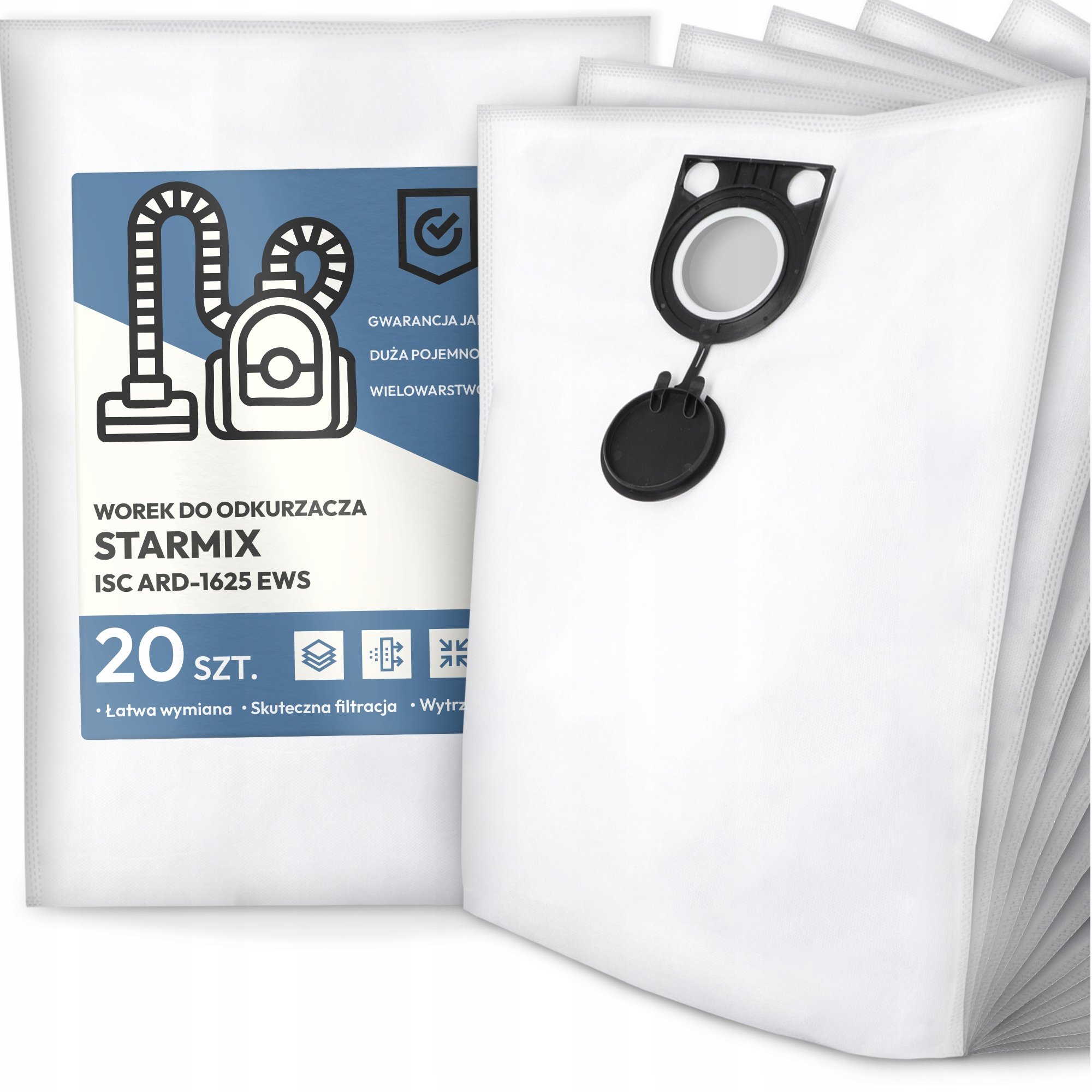 20x Worek do Odkurzacza Starmix Isc ARD-1625 Ews Syntetyczny Duży Torba G9
