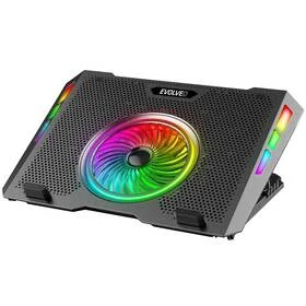 Podkładki chłodzące do laptopów Evolveo Ania 16 RGB na 17" (ANIA16) Czarna - Podkładki chłodzące pod laptopa - miniaturka - grafika 1