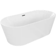 Wanny - Mexen Luna wanna wolnostojąca 140 x 75 cm, biała, przelew gun gray szczotkowany - 52031407500-66 - miniaturka - grafika 1