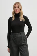Bluzki damskie - Calvin Klein longsleeve damski kolor czarny z półgolfem K20K207747 - miniaturka - grafika 1