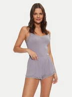Piżamy damskie - Hunkemöller Piżama 206601 Szary Regular Fit - miniaturka - grafika 1