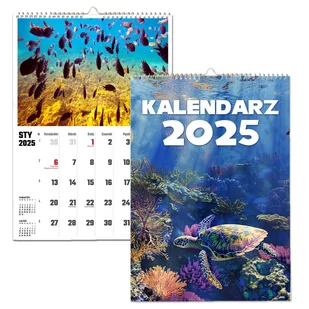 KALENDARZ ŚCIENNY 2025 A4 RAFA KORALOWA TERMINARZ PREZENT UPOMINEK URODZINY - Kalendarze - miniaturka - grafika 1