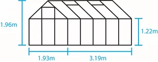 Halls szklarnia ogrodowa Popular 106 6,3 m2 1,93 x 3,19 m) zielona - Szklarnie ogrodowe - miniaturka - grafika 21