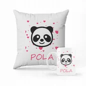 Gadżety dla niej i dla niego - Zestaw Poduszka + Kubek Panda Prezent Imię Dziecko - miniaturka - grafika 1