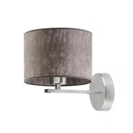 Lampy ścienne - Lysne Kinkiet MEDELIN stelaż srebrny abażur szary melanż tzw beton 888902033 - miniaturka - grafika 1