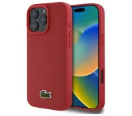 Etui i futerały do telefonów - Lacoste Iconic Petit Pique MagSafe do iPhone 16 Pro Czerwony - miniaturka - grafika 1