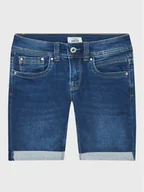 Spodenki damskie - Pepe Jeans Szorty jeansowe Tracker Short PB800696JS0 Niebieski Slim Fit - miniaturka - grafika 1